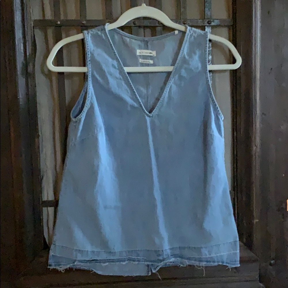 rag & bone Jeans sleeveless chambray top